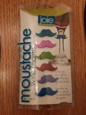 Wine Glass Charms 🍷 Colorful Moustache
